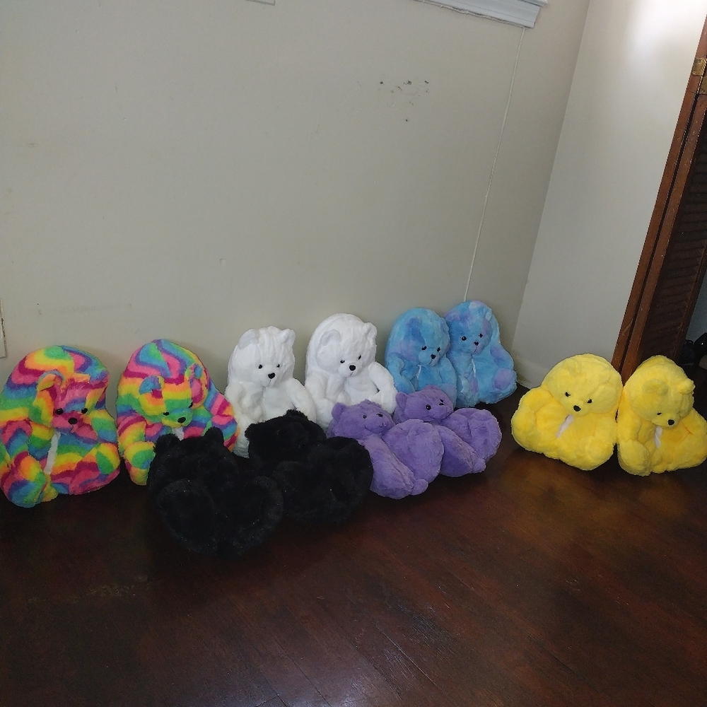 Teddy bear slippers